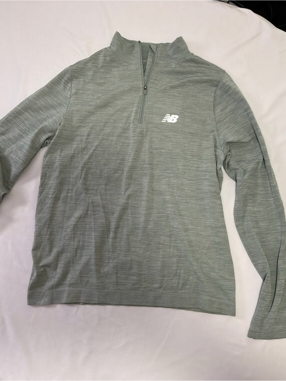 New Balance Sage Green Quarter-Zip Pullover